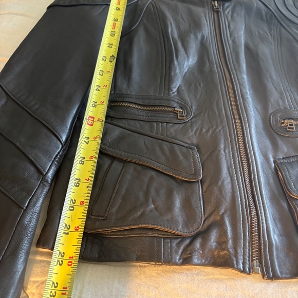 Dark Chocolate Genuine Leather Jacket - Picture 5 of 6